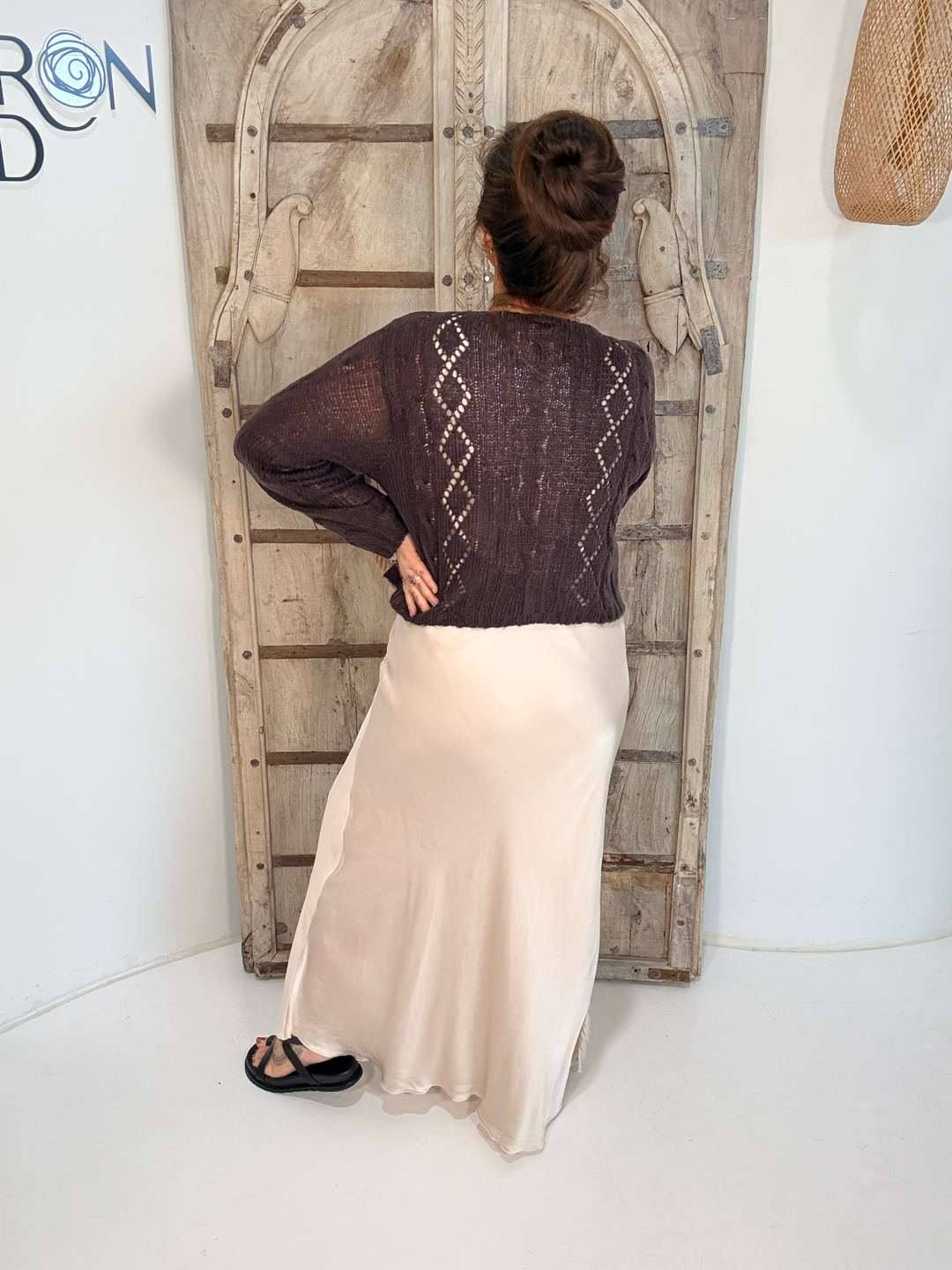 Waterfall Wrap Cardigan | Mohair Knit | Chocolate - Saffron Road