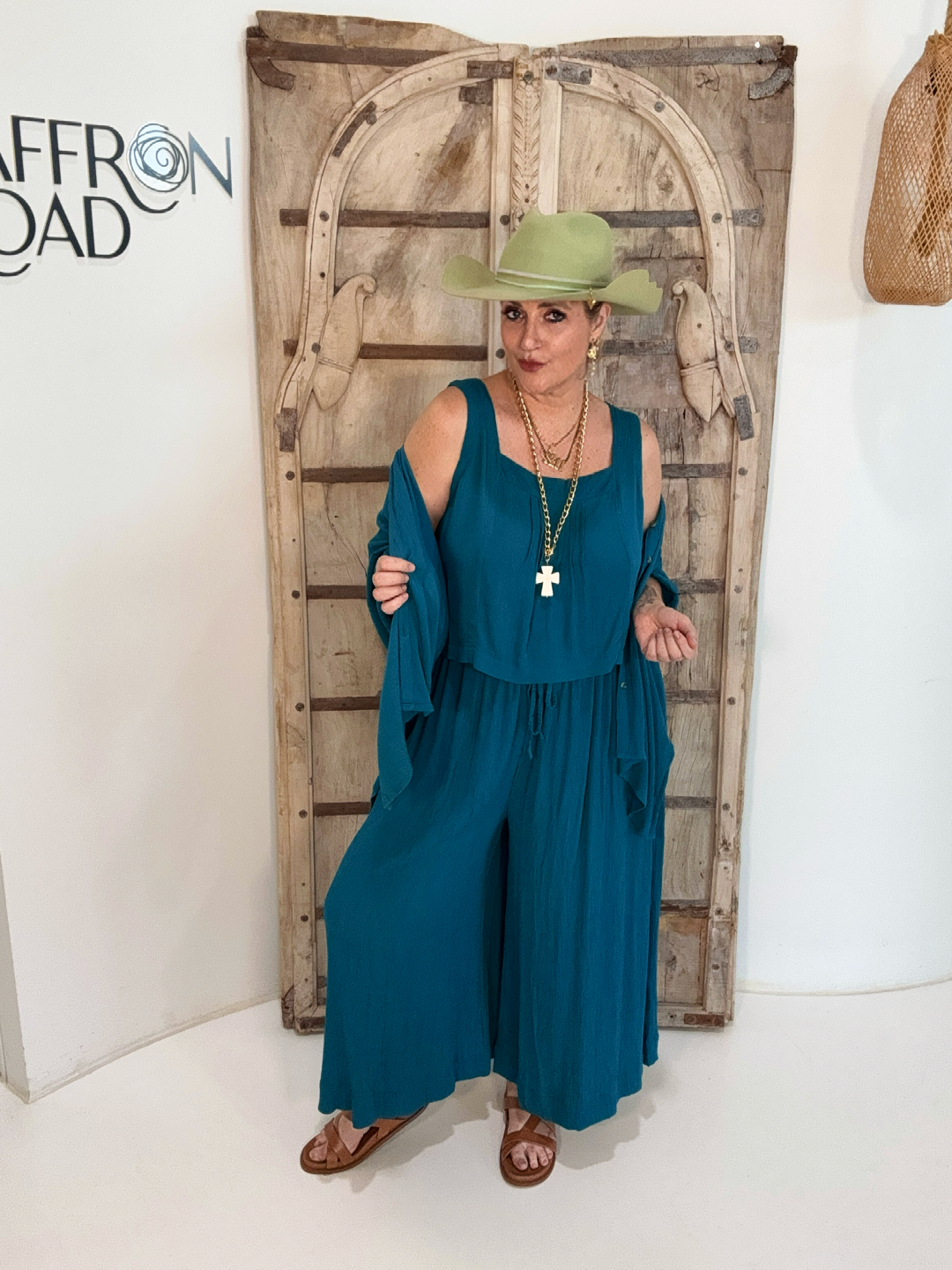Lotus Tank | Soft Teal Crinkle
