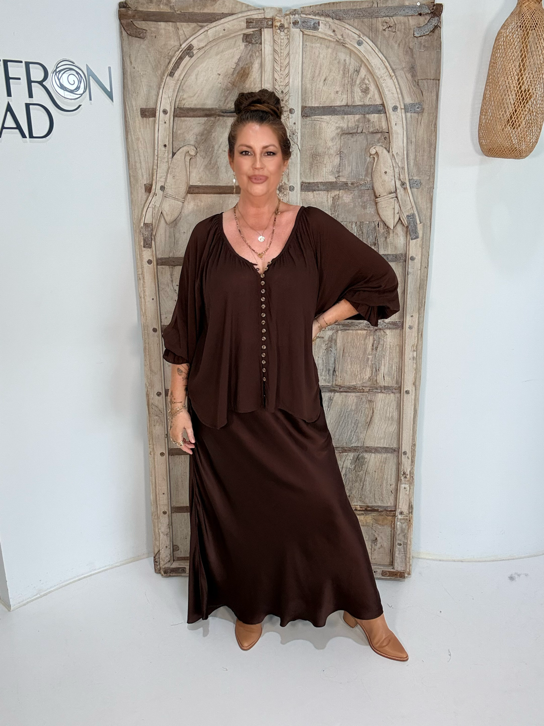Florence Blouse | Chocolate - Saffron Road