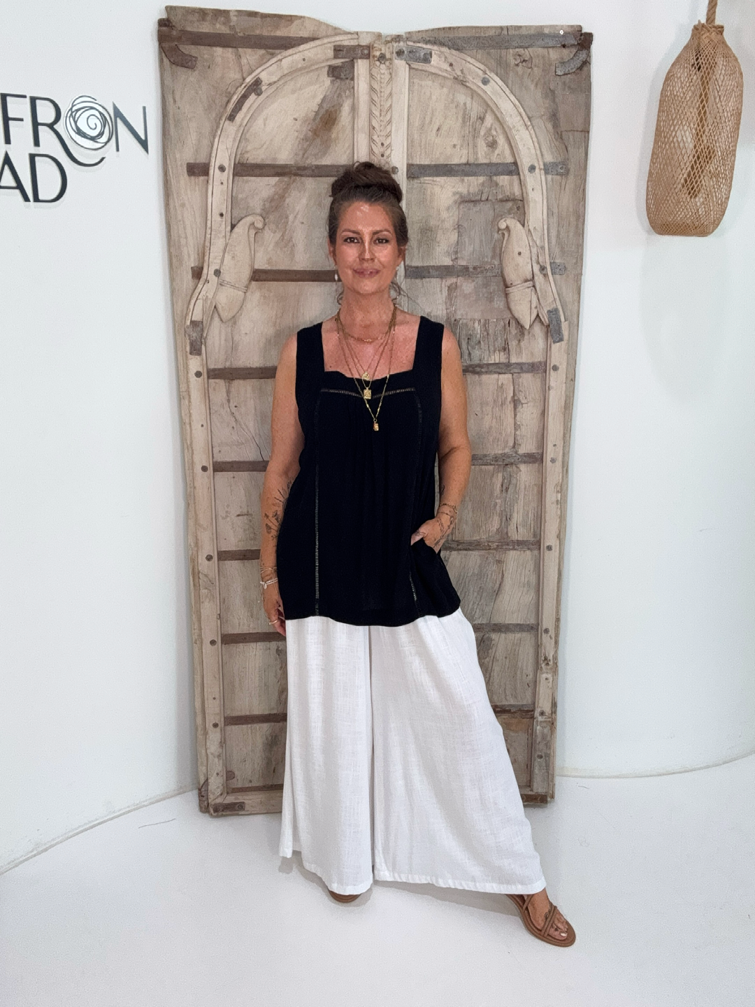 Island Pant | White | Linen Viscose