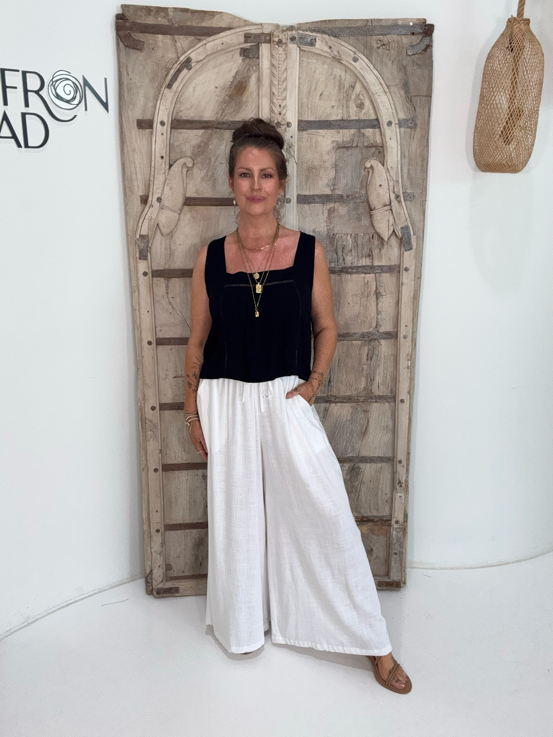 Island Pant | White | Linen Viscose