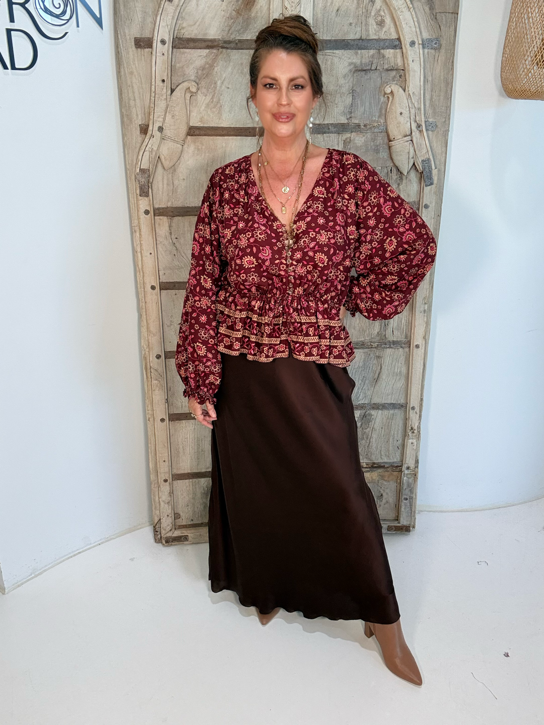 Margot Blouse| Vintage Wine - Saffron Road