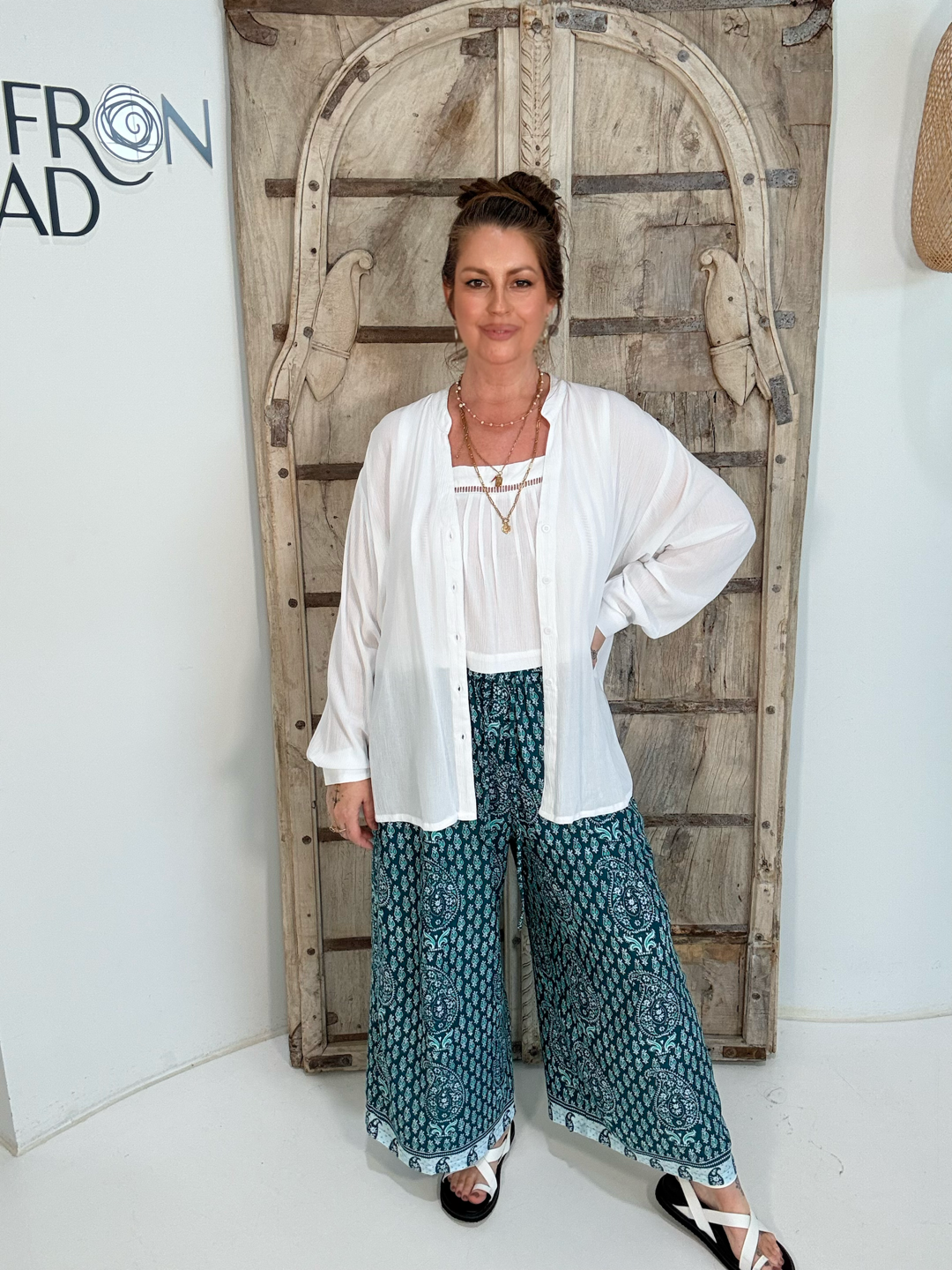 Island Pant | Emerald Block Print