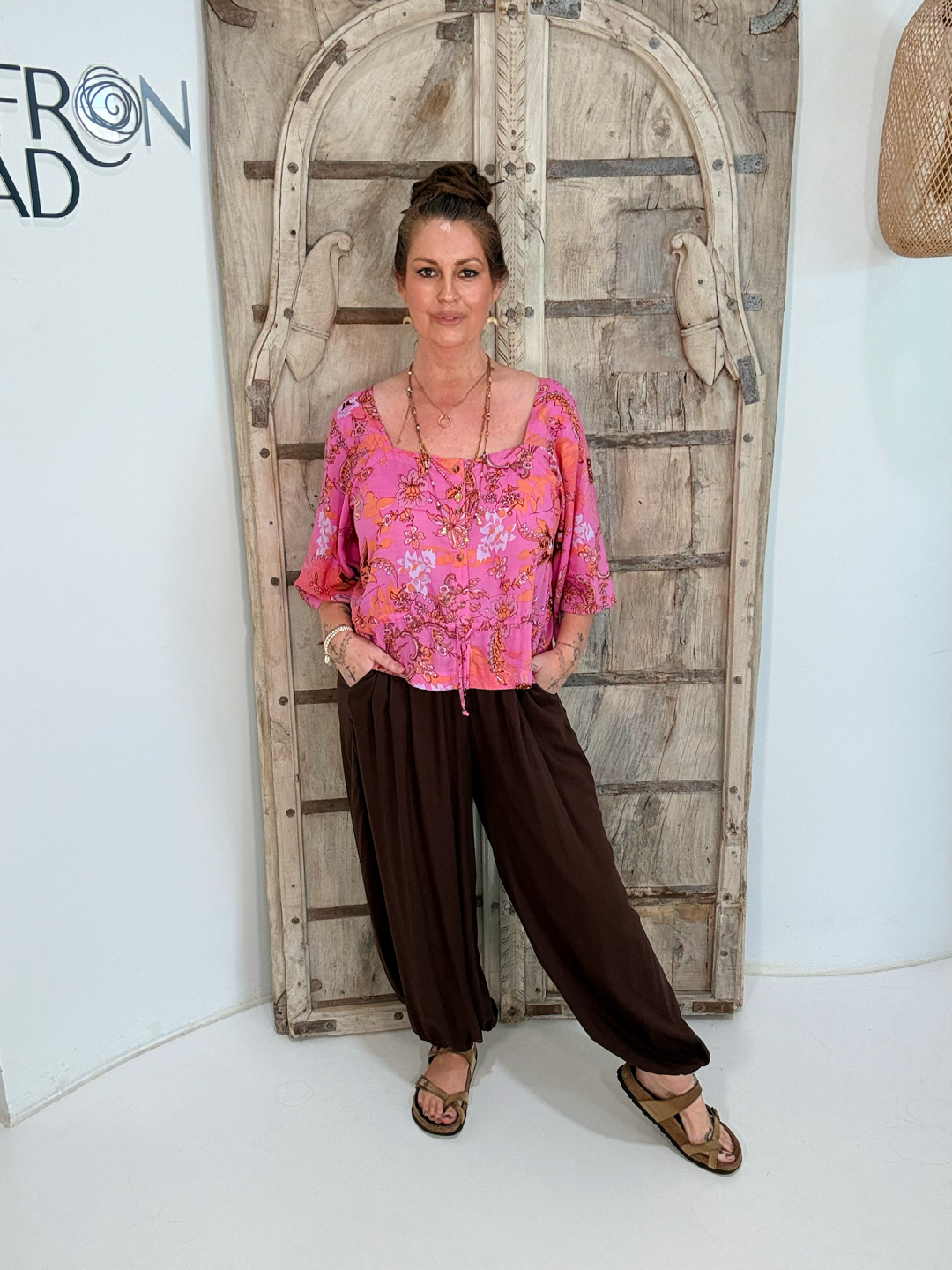 Emma Top with Sleeve | Sunset Pink - Saffron Road