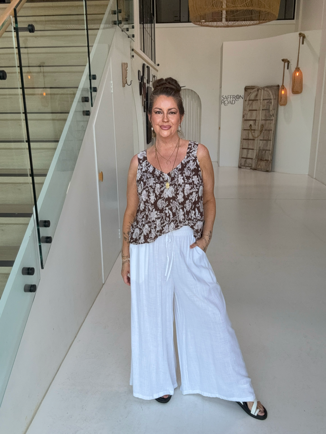 Mykonos Tank | Chocolate Indian Flower