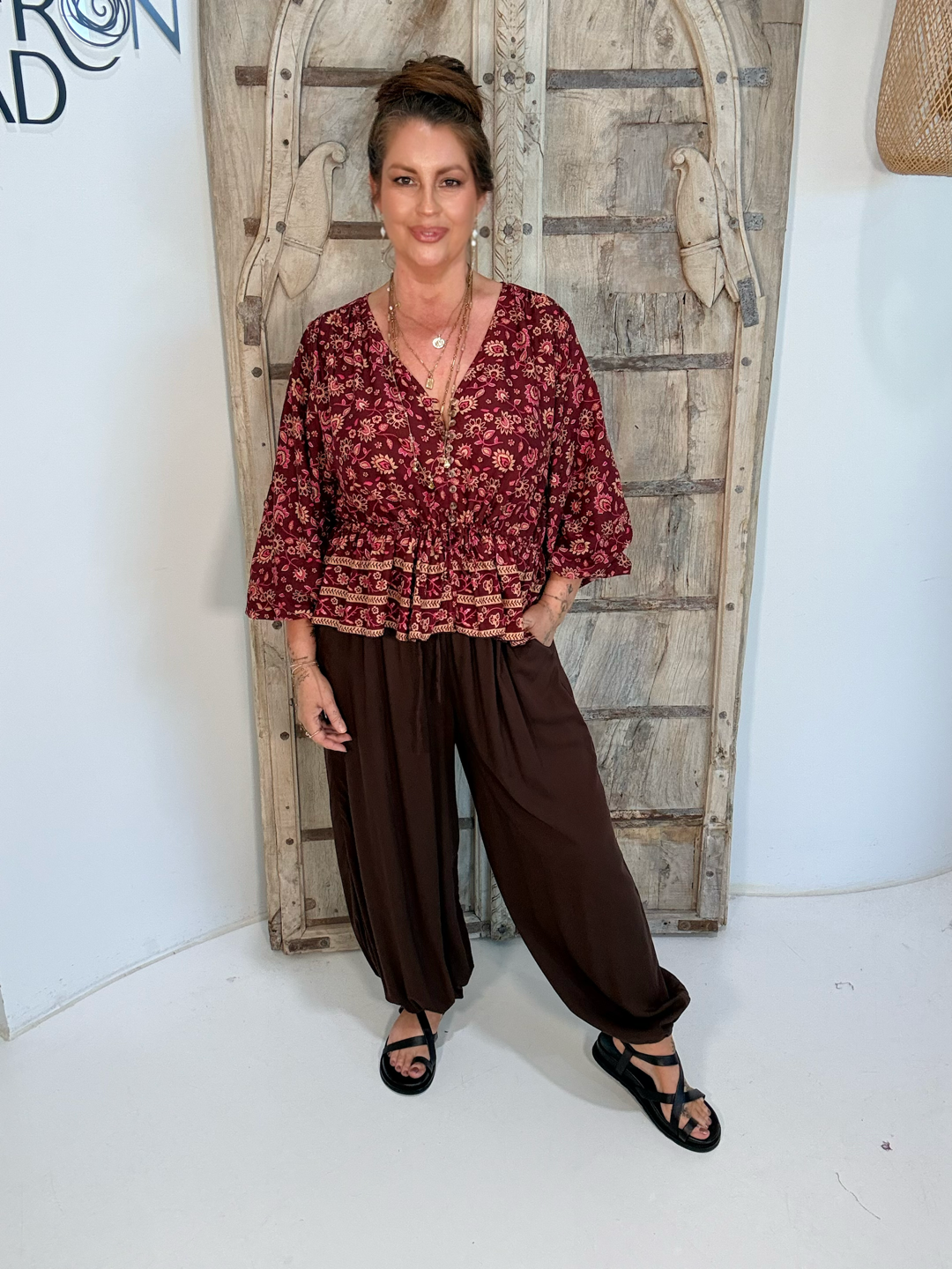 Margot Blouse| Vintage Wine - Saffron Road