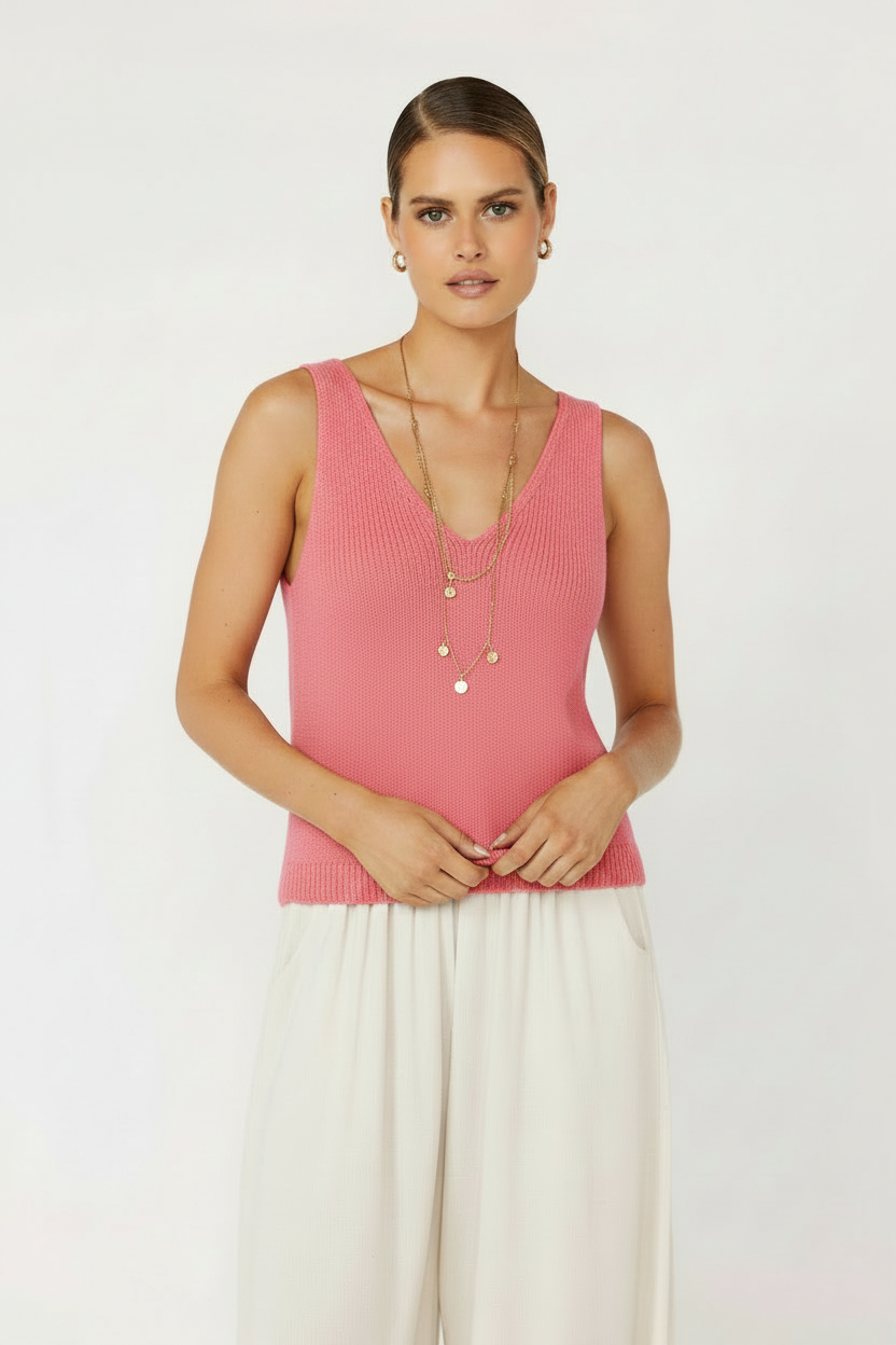 Cotton Knit Tank | Pink Clay - Saffron Road