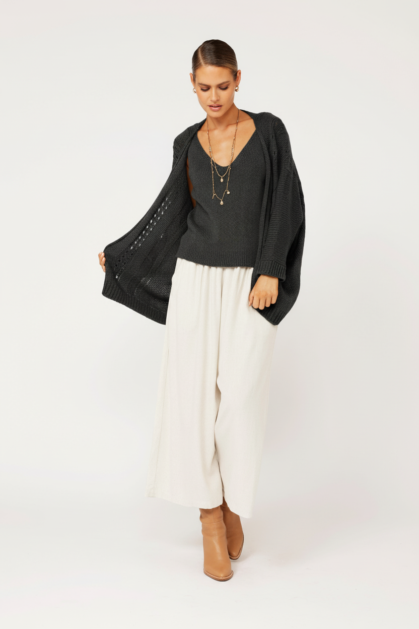 Cotton Knit Tank | Dark Grey - Saffron Road