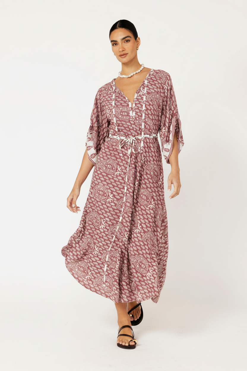 Jetset Dreamer | Berry Block Print - Saffron Road