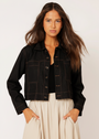Vegas Jacket CROPPED | Black Denim - Saffron Road