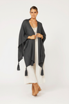Shawl Wrap | Mohair Knit | Carbon