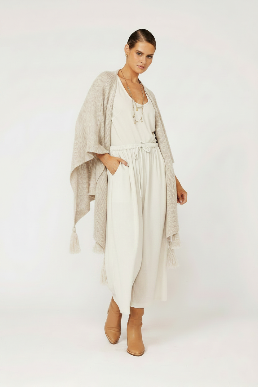 Shawl Wrap | Mohair Knit | Natural - Saffron Road