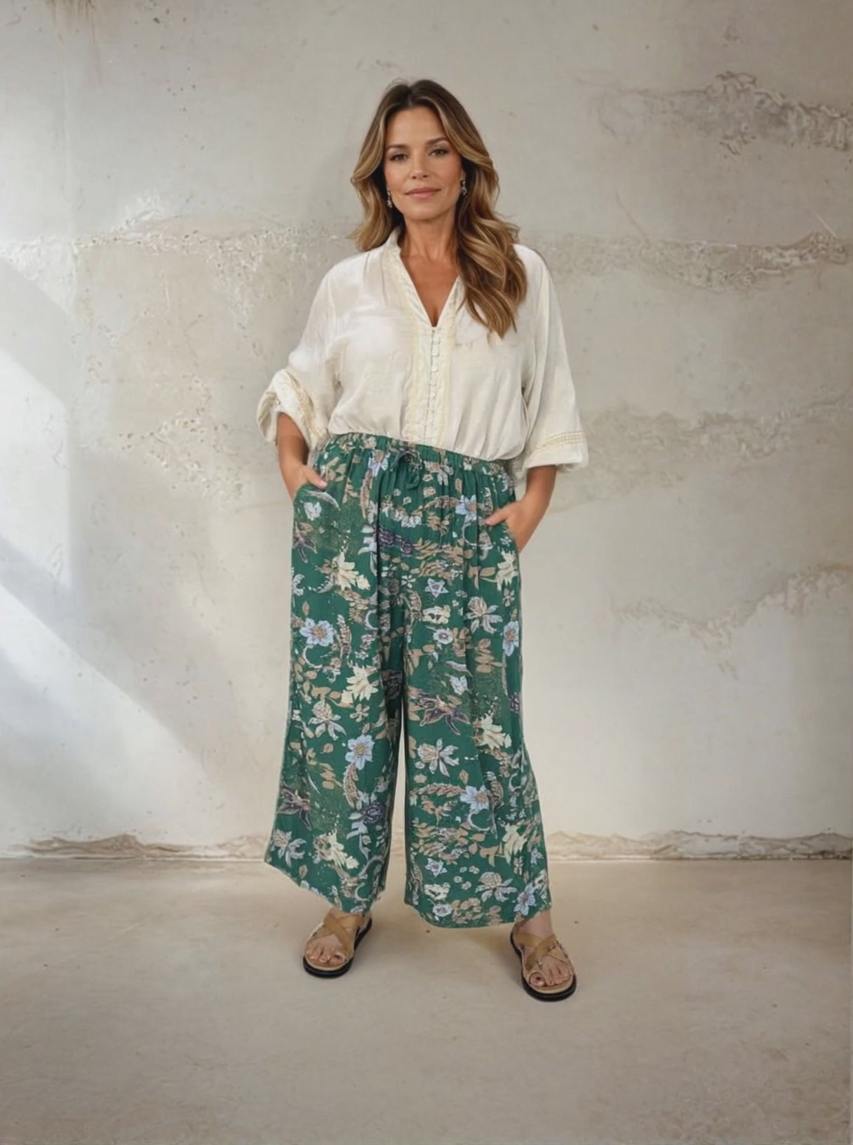 Island Pant | Midnight Garden Green - Saffron Road