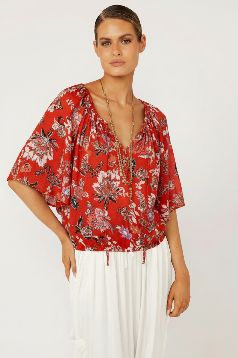 Festival Dreaming Top | Chilli Orchid - Saffron Road