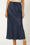 Violet Skirt | Satin Viscose | Navy