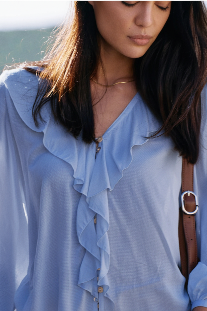 Stevie Blouse | Powder Blue - Saffron Road