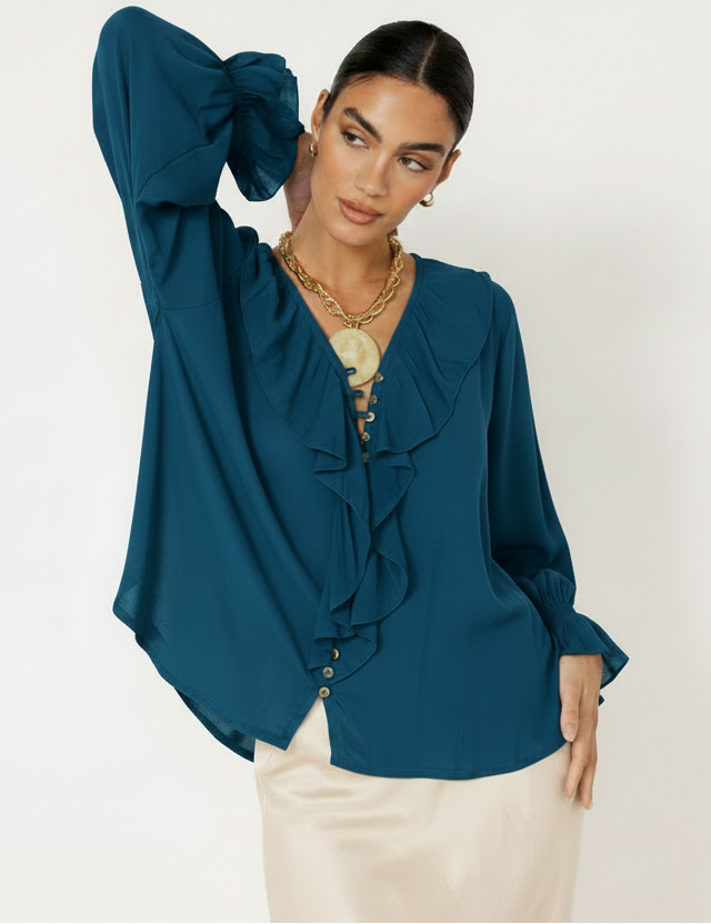 Stevie Blouse | Teal - Saffron Road