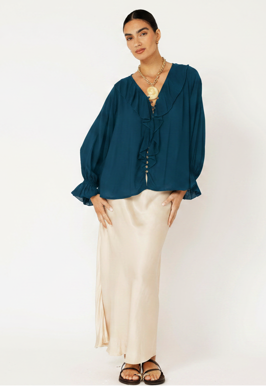 Stevie Blouse | Teal - Saffron Road