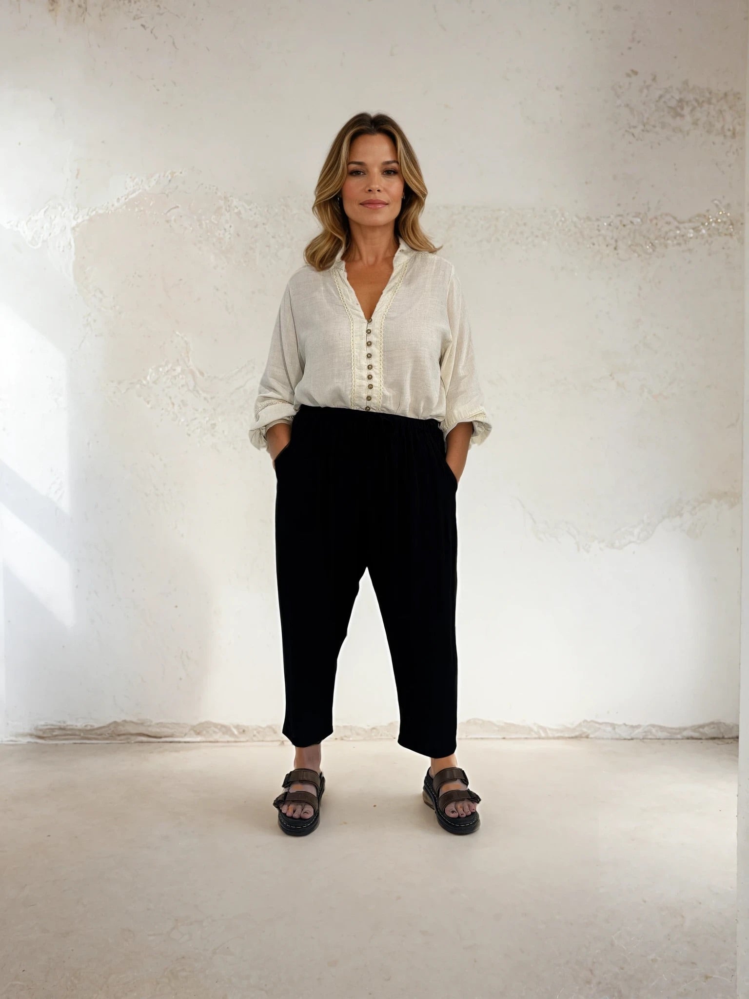 Slouch Pant | Black Fujet - Saffron Road