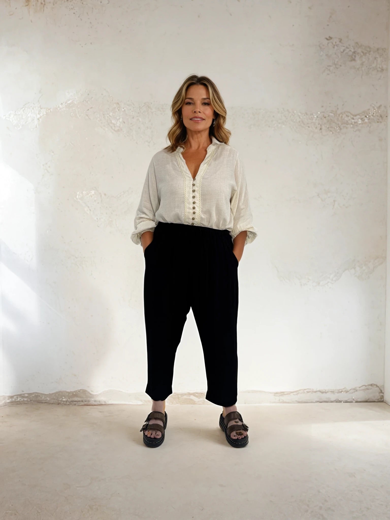 Slouch Pant | Black Fujet - Saffron Road