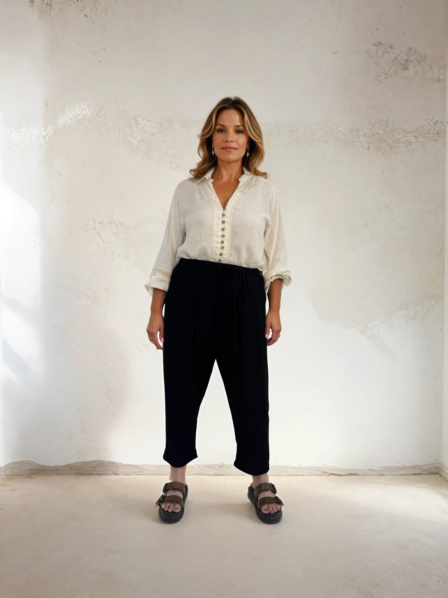 Slouch Pant | Black Fujet - Saffron Road