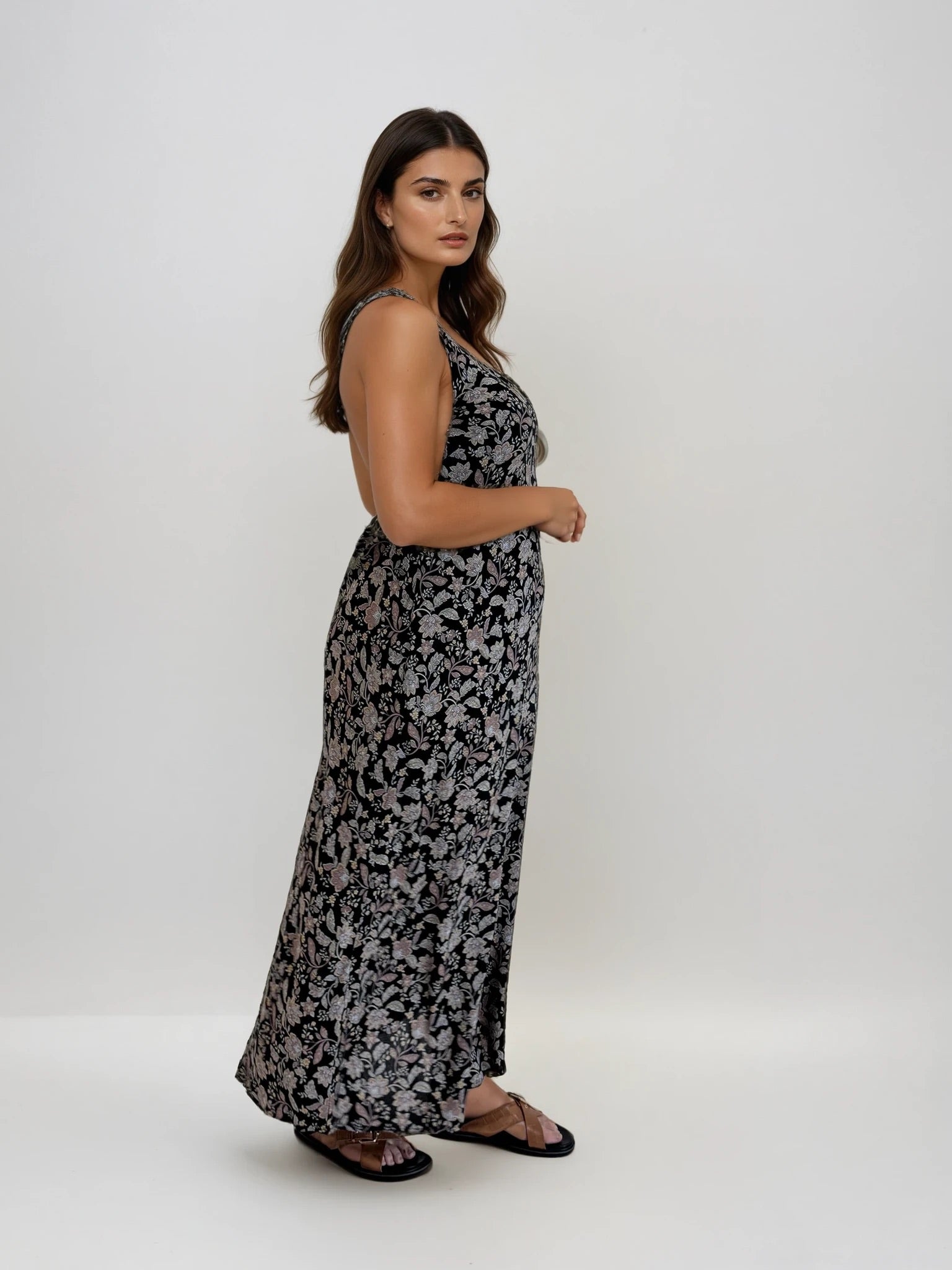 Viv Dress | Super Maxi | Mocha Bloom - Saffron Road