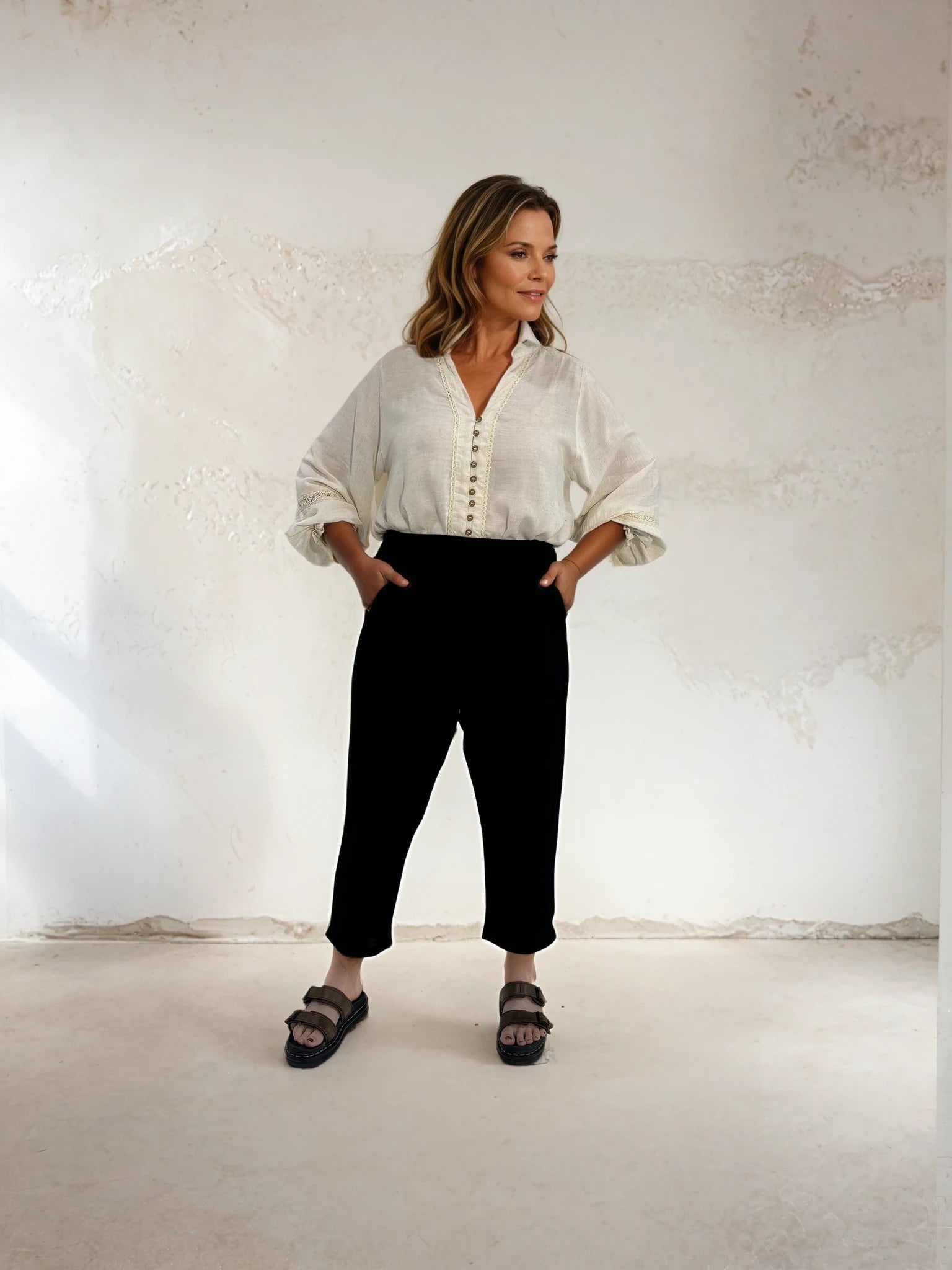 Slouch Pant | Black Fujet - Saffron Road