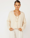 V Neck Jumper | Mohair Knit | Cream