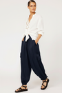 Cargo Pant | Satin | Navy - Saffron Road