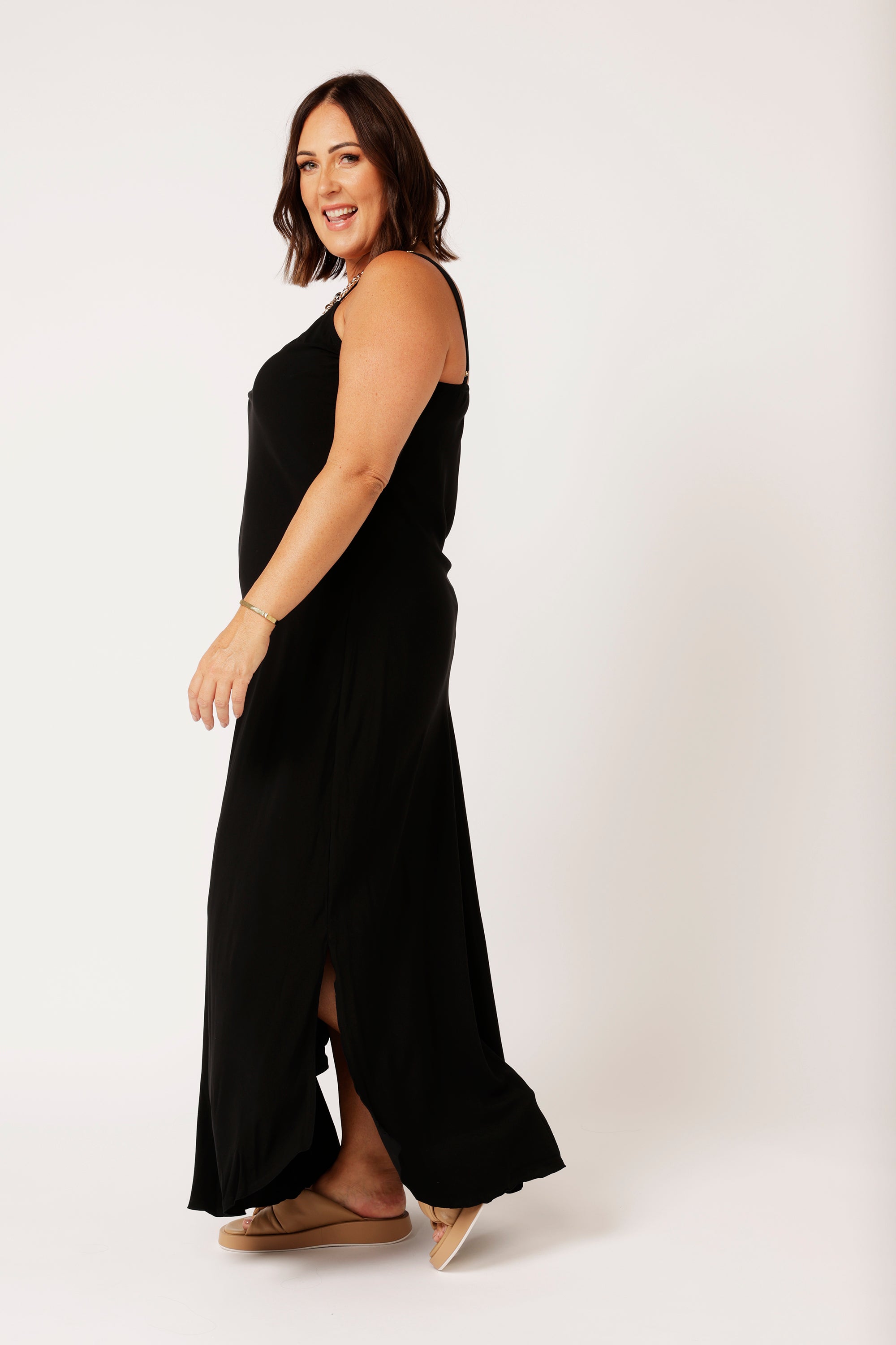 Slip Dress SUPER MAXI | Bias Cut | Black - Saffron Road