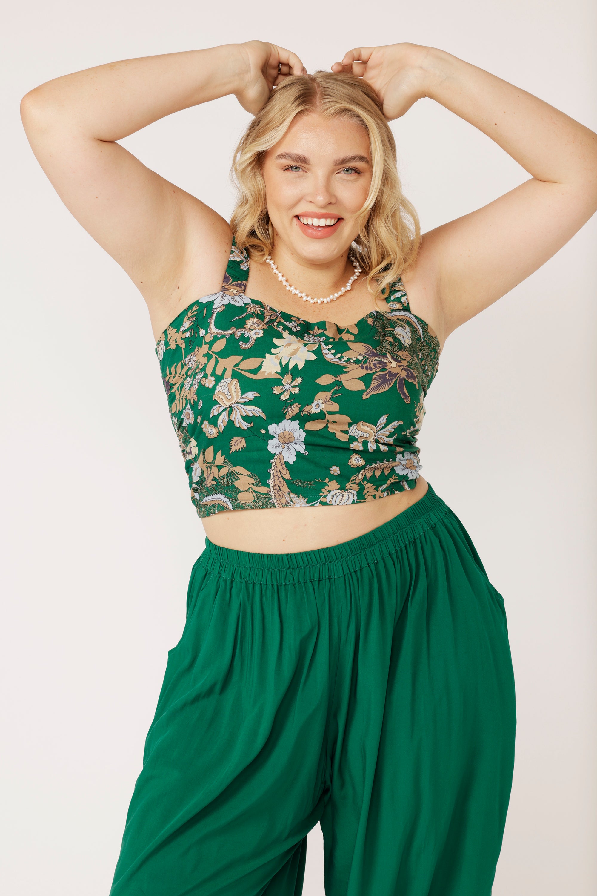 Bralette (New style) | Midnight Garden Green - Saffron Road